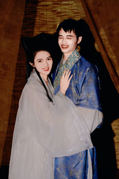 Original 'Night at Orchid Retreat' Song Dynasty Couple Hanfu — Ethereal White Pleated Skirt