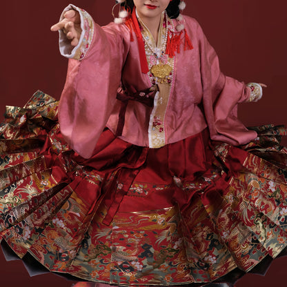Original ‘Phoenix Perching’ Skirt | Luxury Ming Dynasty Ma Mian Qun Hanfu Evening Gown
