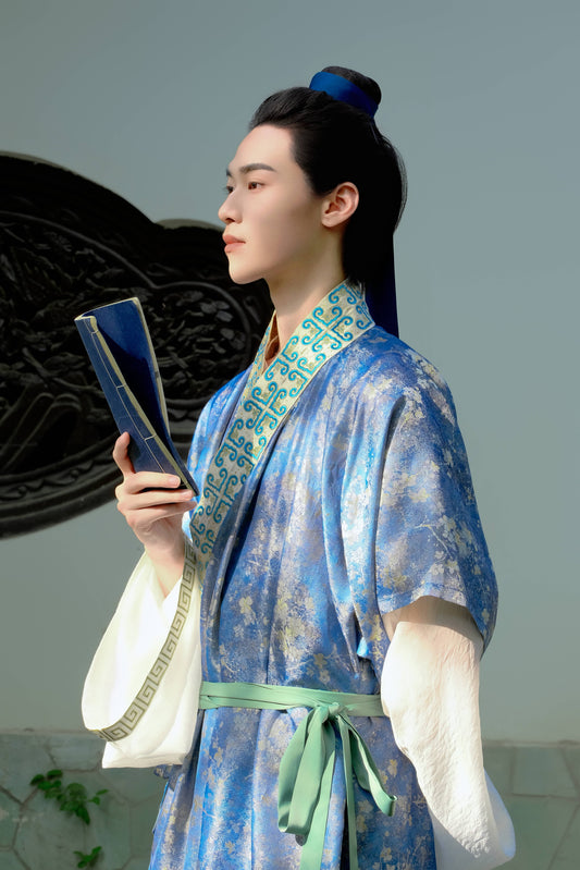 Original 'Night at Orchid Retreat' Song Dynasty Couple Hanfu — Ethereal White Pleated Skirt